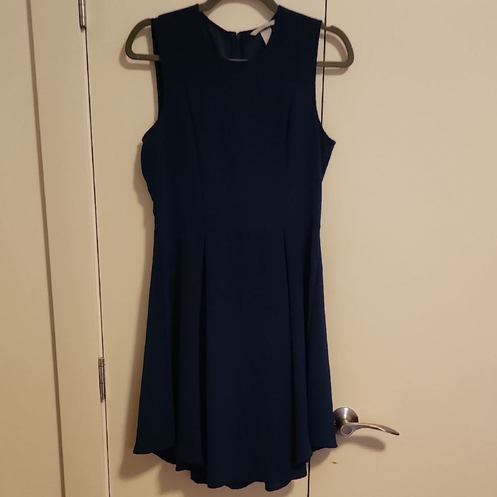 Dark Blue A-line Sleeveless Dress
